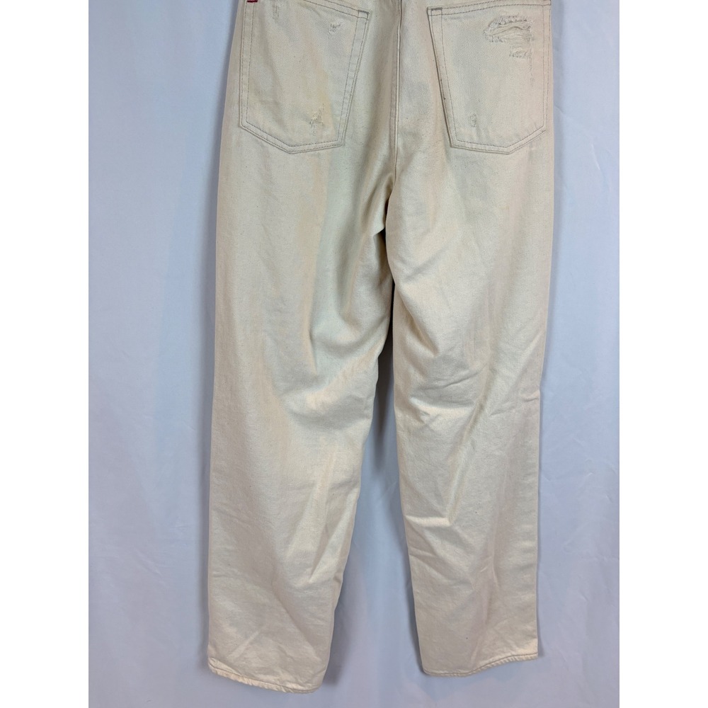BDG Urban Outfitters High Rise Baggy Distressed Straight Leg Jeans Off-White 26 - Picture 6 of 10